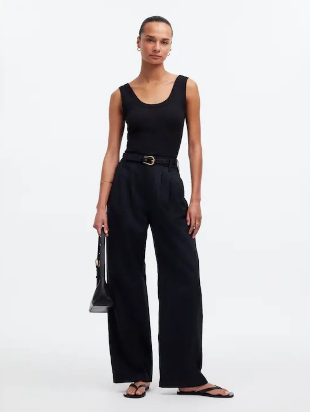 Madewell Petite Harlow Wide Leg Pant In Drapey Twill